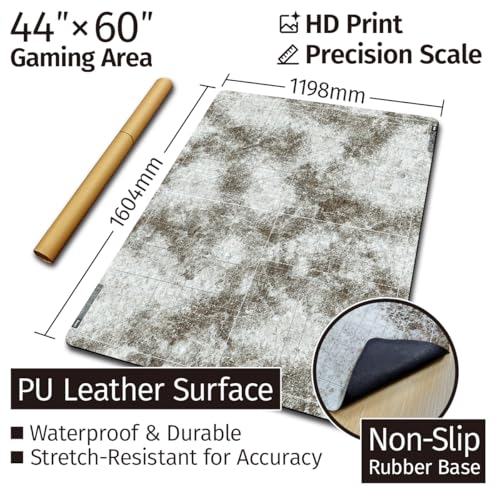 Jucoci Tabletop Wargaming Battlemat 44 x 60 with WH40K Deployment Zones and Grid Patchy Snow - Image 5