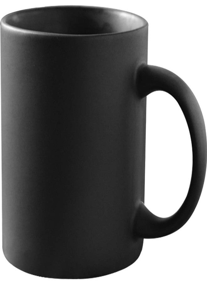 Smilatte 11 oz Matte Black Porcelain Coffee Mug, Classic Ceramic Cup with Hanlde for Latte Cappuccino Tea, Matt Black - Image 1