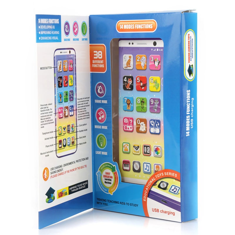 Educational Phone Toy: ABS Non-Toxic Material, Realistic Design, 14 Modes 38 Functions - USB Rechargeable Interactive Baby Toy for Toddlers Early Learning - Image 2