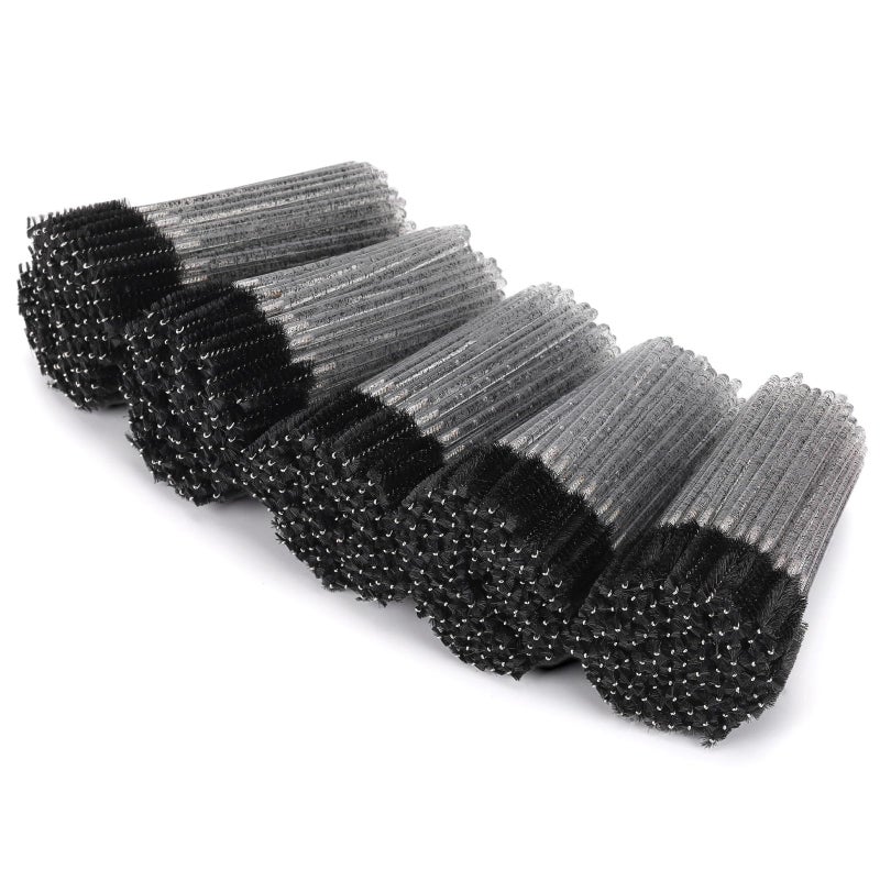 Tbestmax 500 Disposable Mascara Wands Eyelash Brush Spoolies for Eyebrow Eye Lash Extension Black