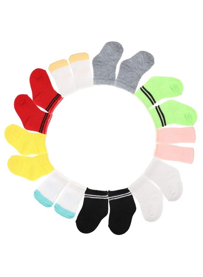 Miunana 5 Pairs Doll Socks For 18 Inch Girl Dollinclude 2 Pairs Striped Socks And 2 Twotone Socks And 1 Pairs Solid Color Socks Have 9 Colors Send By Random For Baby Doll - Image 1