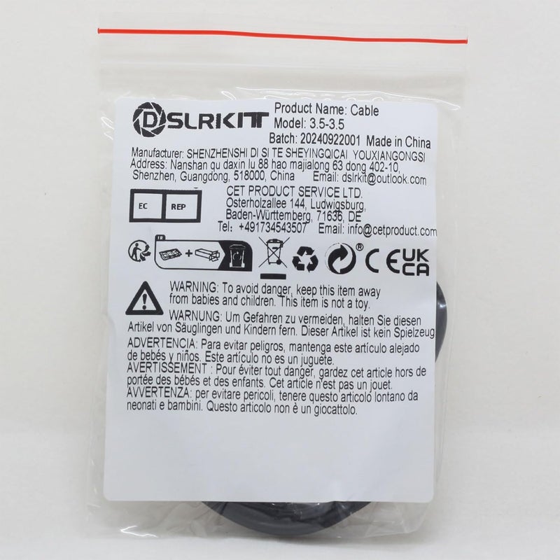 DSLRKIT 3.5mm to 3.5mm Straight Sync Cable - 1 Meter - Image 3