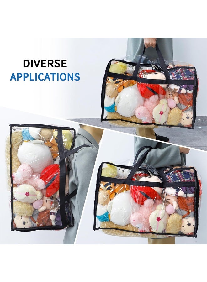 DUNISO 4 Pcs Clear Moving Bags，Storage Bags with Zippers & Handles, Collapsible Heavy Duty Storage Bags，Waterproof, Moisture-proof, Sturdy and Durablefor,Organized Storage of Clothing, Toys, Bedding and Moving Supplies,60*24*42cm - Image 5