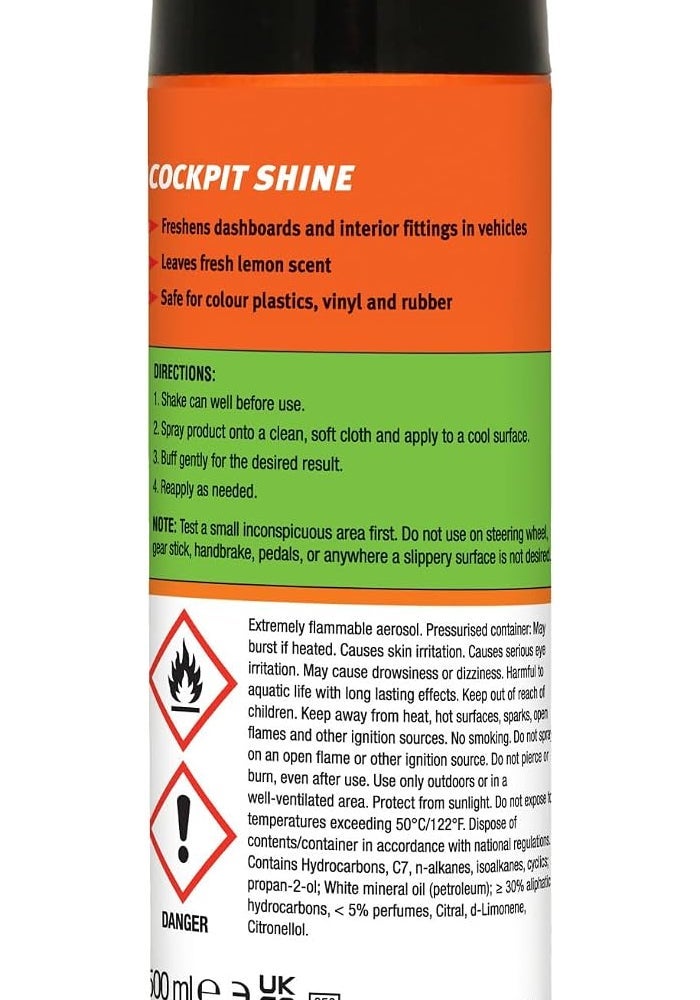 Armor All Cockpit Shine Spray with Lemon Fresh Scent - 500 ml - Image 2