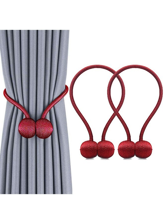 Home-Cloud Home Cloud Magnetic Curtain Tiebacks Curtain Drape Holdbacks Clips Rope Holder Buckles for Home Bedroom Office (1 Pair 2pcs, Maroon) - Image 4