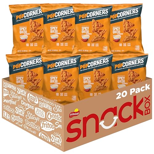 PopCorners Popped Corn Snacks, Spicy Queso, 1 Ounce Bags (Pack of 20) Packaging May Vary - Image 1