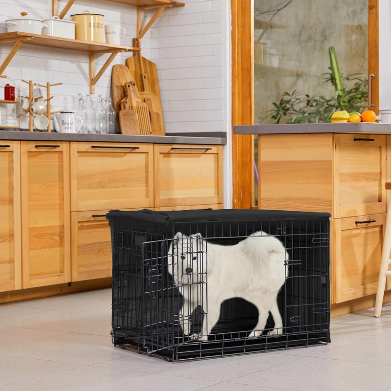 إكس-زون بيت غطاء لقفص الكلاب ذو البابين من X-ZONE PET - مصنوع من البوليستر (يناسب القفص السلكي بأحجام 24، 30، 36، 42، 48 بوصة) - Image 5