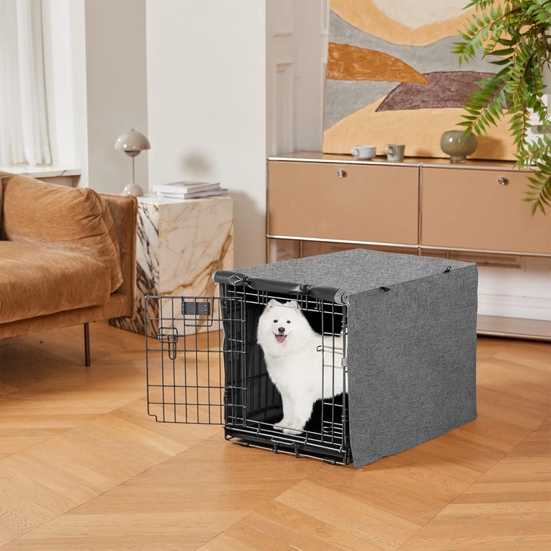 إكس-زون بيت غطاء لقفص الكلاب ذو البابين من X-ZONE PET - مصنوع من البوليستر (يناسب القفص السلكي بأحجام 24، 30، 36، 42، 48 بوصة) - Image 4