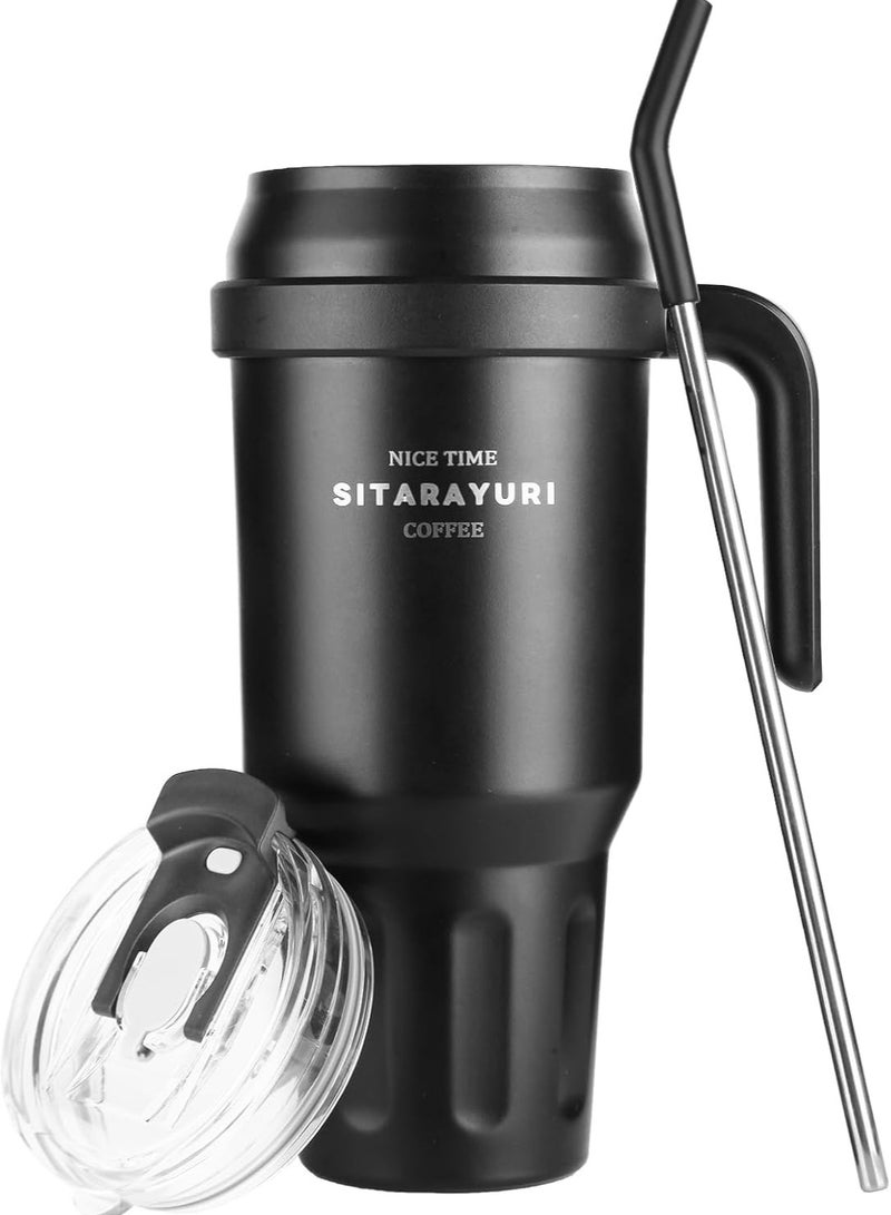 50OZ Stainless Steel VacuumInsulated Tumbler with Lid and Straw,Insulated Travel Mug with VacuumInsulation for Office, Double WallStainless Steel Travel Flask - Image 1