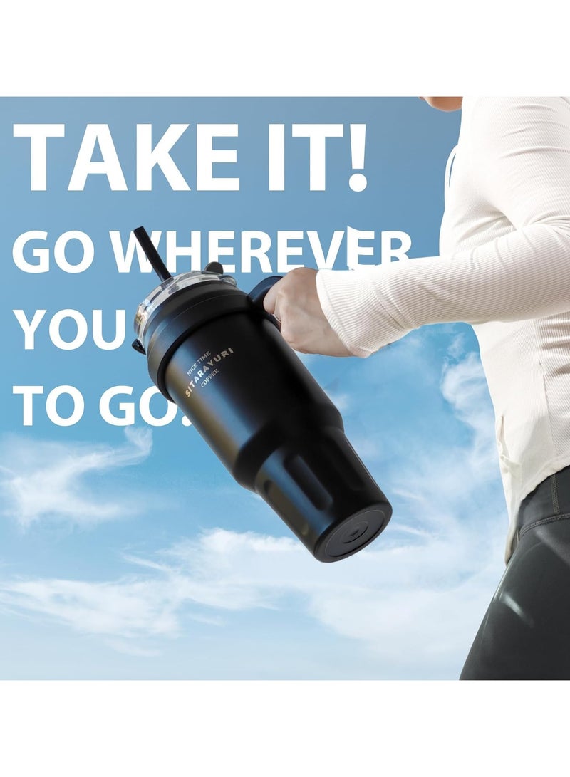 50OZ Stainless Steel VacuumInsulated Tumbler with Lid and Straw,Insulated Travel Mug with VacuumInsulation for Office, Double WallStainless Steel Travel Flask - Image 2