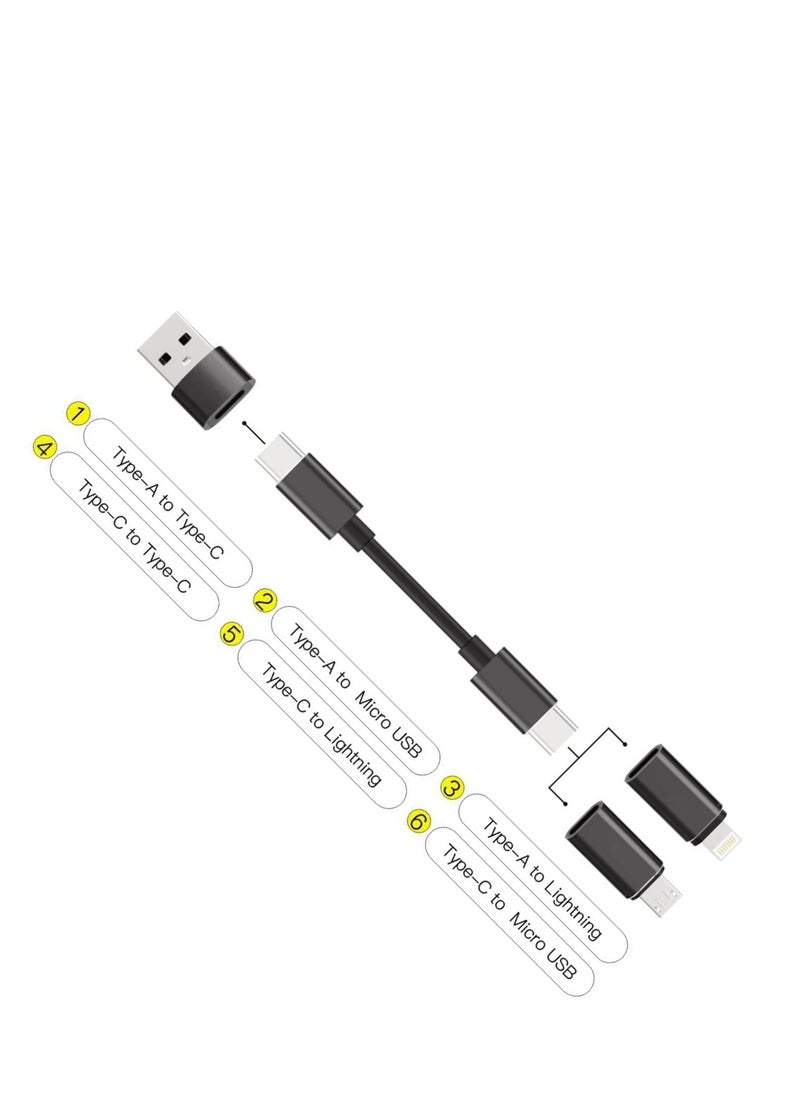budi - Budi 9-in-1 Multi-Functional Cable Stick – Compact Travel Adapter Kit with 65w USB-C, Lightning, Micro-USB Adapters, SIM & TF Card Storage, Phone Stand, and Fast Charging Support - Image 1