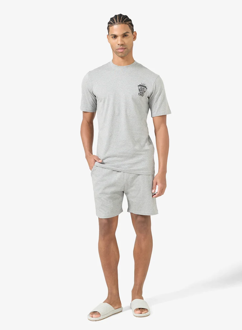 Seventy Five  Nightwear T-Shirt & Shorts Set for Men | Best Price UAE