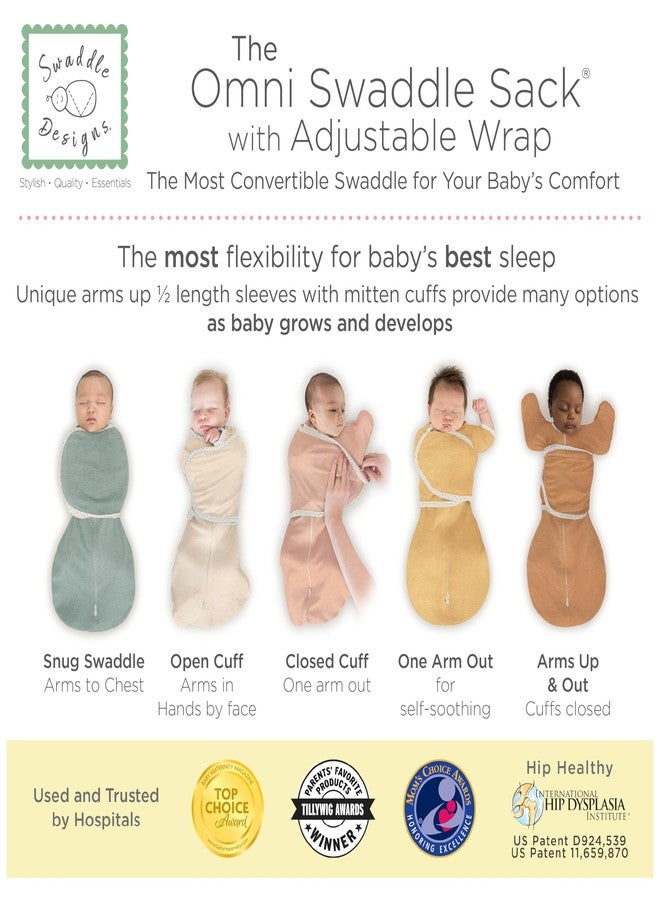 سوادل ديزاينز كيس لفّ الأطفال من SwaddleDesigns بستة أوضاع، مناسب للمواليد الجدد، مزود بلفافة وأكمام لرفع الذراعين وأساور على شكل قفازات، يسهل عملية الانتقال من اللفّ إلى النوم الطبيعي، يوفر نومًا أفضل للأطفال من الجنسين، لون ذهبي فاتح، مقاس صغير، من 0 إلى 3 أشهر - Image 3
