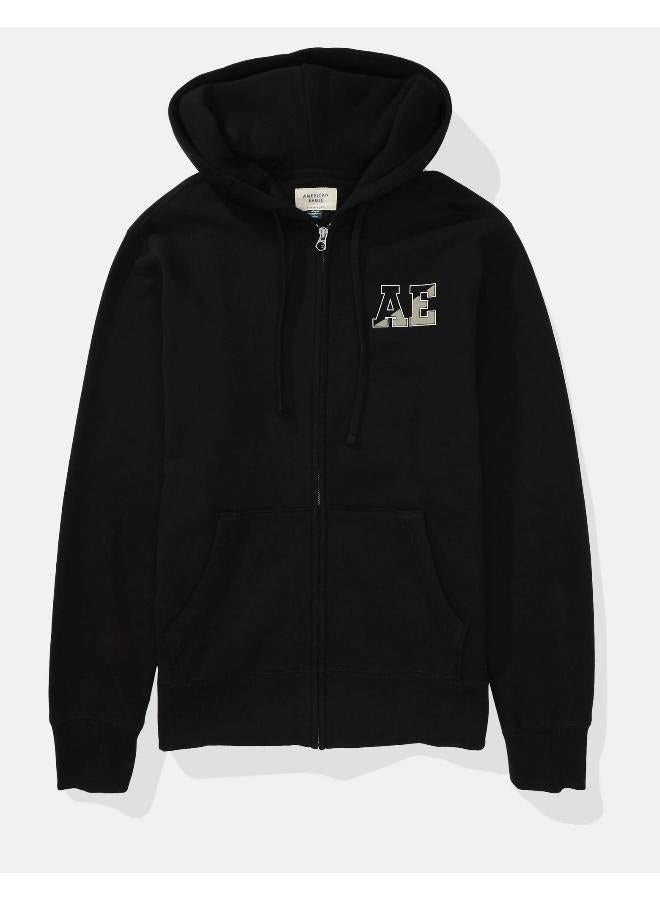 American Eagle Graphic Zip Through Hoodie - Image 3