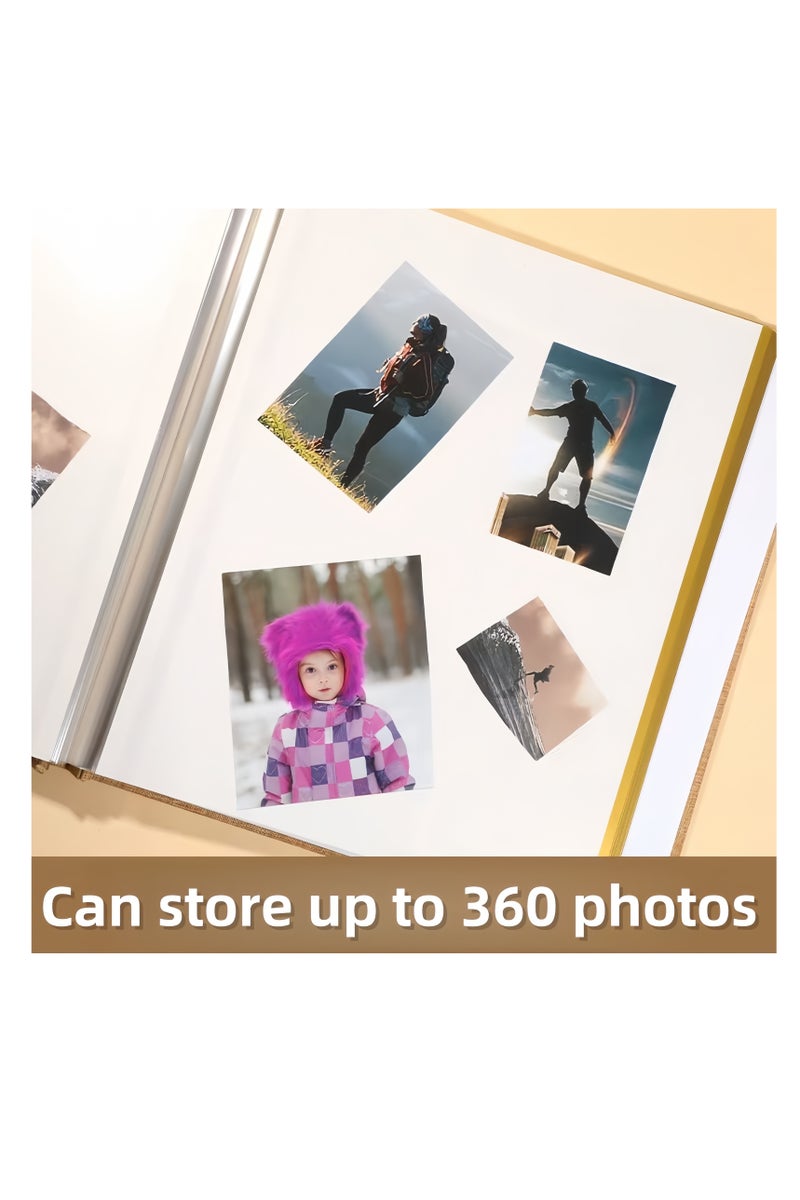 ألبوم صور DIY بغلاف قابل للتبديل من Time Museum، 40 صفحة من ألبوم الصور اللاصق ذاتيًا، يمكنه حمل 360 صورة، مناسب لحفلات الزفاف والأطفال والسفر والعائلة وصور الأطفال. (وردي) - Image 4