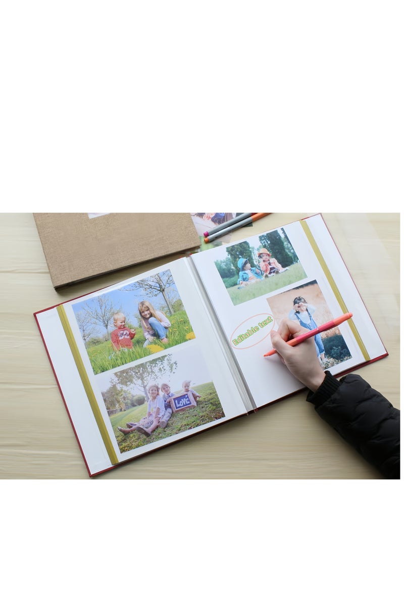 ألبوم صور DIY بغلاف قابل للتبديل من Time Museum، 40 صفحة من ألبوم الصور اللاصق ذاتيًا، يمكنه حمل 360 صورة، مناسب لحفلات الزفاف والأطفال والسفر والعائلة وصور الأطفال. (وردي) - Image 5