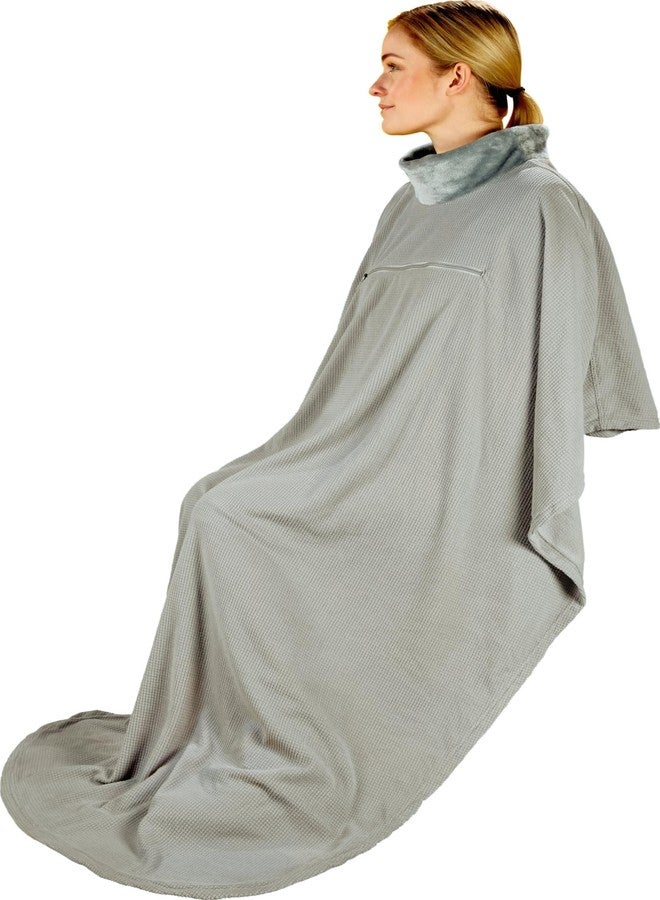 Go Travel Deluxe Wearable Blanket, Cozy, Fleece Blanket for Comfortable Rest in Airplane, Bus, Car, and Train, Doubles as Pillow and Lumbar Support, Packs in with Luggage, Travel Essentials, Gray - Image 5