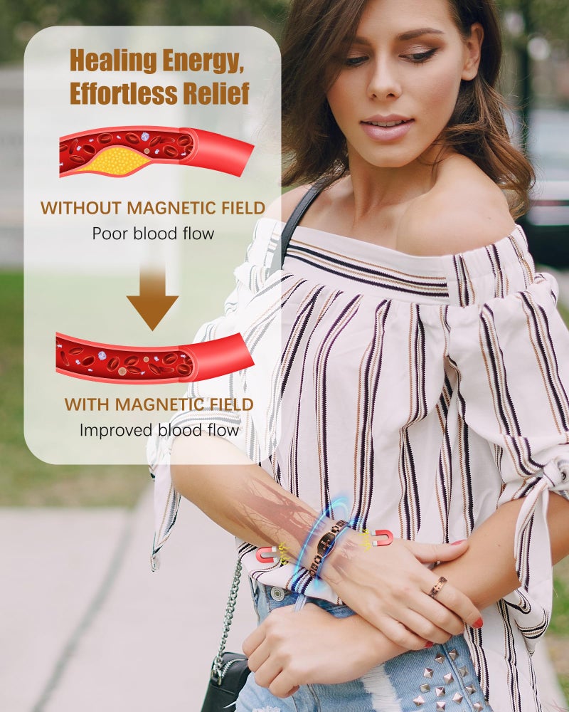 Jeracol Copper Bracelets & Rings for Women, Magnetic Cross Bracelet for Women with Adjustment Tool - Image 5
