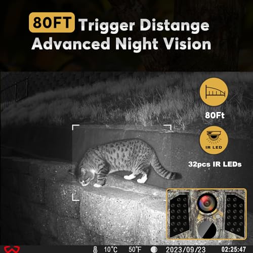 WOSODA Trail Camera 3 Pack 36MP 1920P HD Game Camera with SD Cards, 0.2s Trigger Time Infrared Night Vision Motion Activated, IP66 Waterproof 2.0''LCD Wildlife Camera for Monitoring - Image 4
