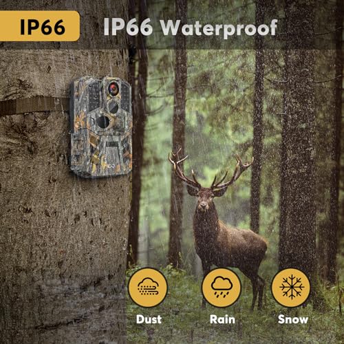 WOSODA Trail Camera 3 Pack 36MP 1920P HD Game Camera with SD Cards, 0.2s Trigger Time Infrared Night Vision Motion Activated, IP66 Waterproof 2.0''LCD Wildlife Camera for Monitoring - Image 3