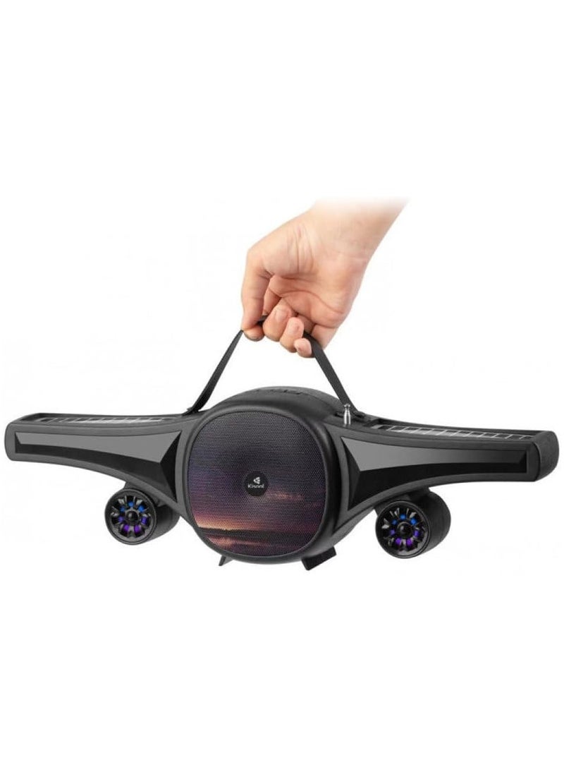 kisonli SC-21 Portable Wireless Bluetooth Speaker Supports USB/TF Card/RADIO Solar Power Charging Strong Stereo Sound LED Light Portable Strap Speaker for Portable and Portable - Image 1