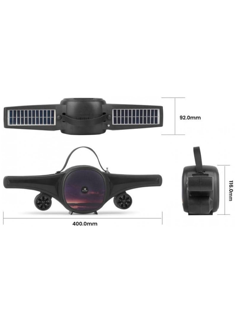 kisonli SC-21 Portable Wireless Bluetooth Speaker Supports USB/TF Card/RADIO Solar Power Charging Strong Stereo Sound LED Light Portable Strap Speaker for Portable and Portable - Image 3