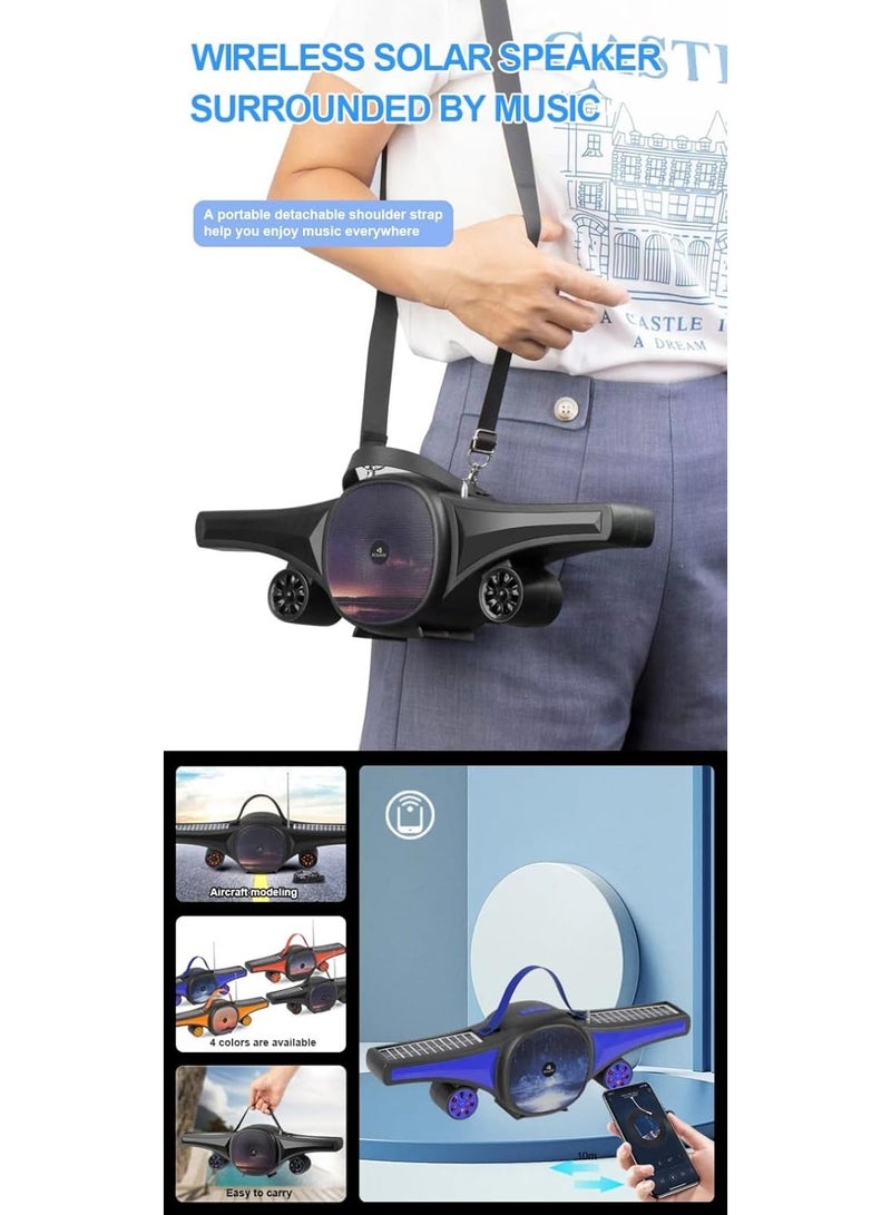 kisonli SC-21 Portable Wireless Bluetooth Speaker Supports USB/TF Card/RADIO Solar Power Charging Strong Stereo Sound LED Light Portable Strap Speaker for Portable and Portable - Image 5