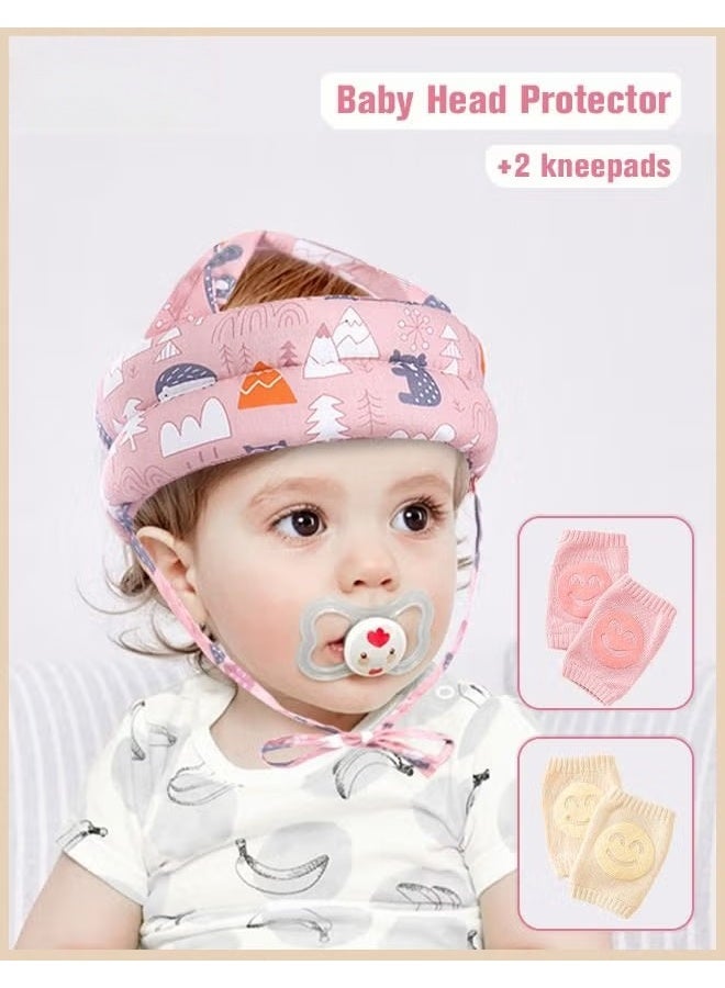 HOOKOR Baby Head Protector Cushion Pillow Toddler Breathable Safety Protect Hat With 2 Knee Pads for Crawling and Walking, 6 Months-3 Years - Image 1