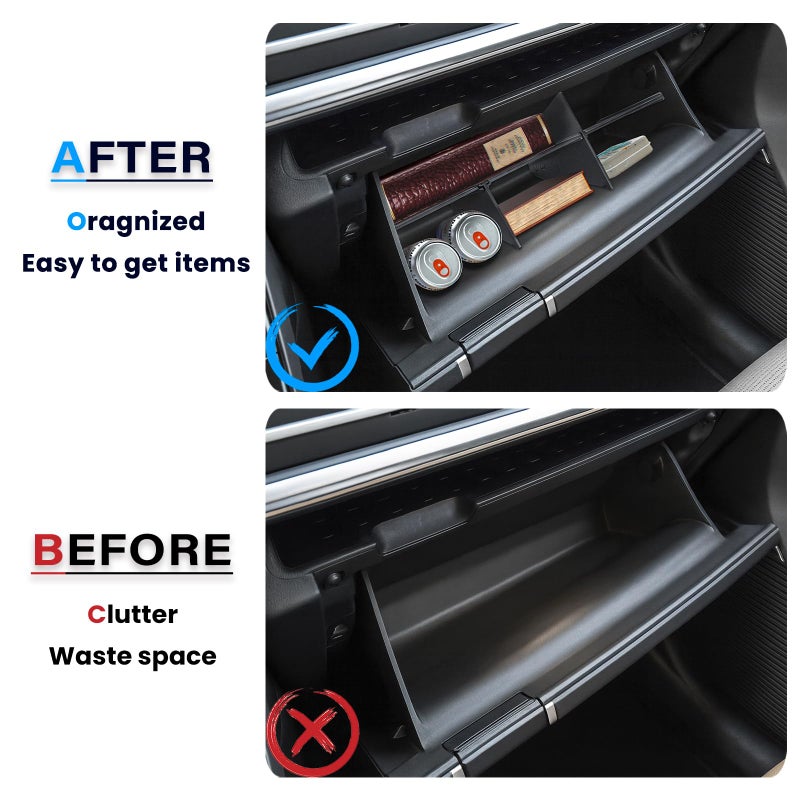 Neepiar Glove Box Divider Organizer Compatible with 2024 2025 2026 Hyundai Santa Fe Insert Divider Tray ABS Secondary Storage Interior Accessories - Image 3