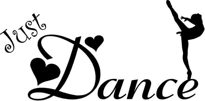 JUST DANCE GIRLS VINYL WALL DECAL BLACK 22X11