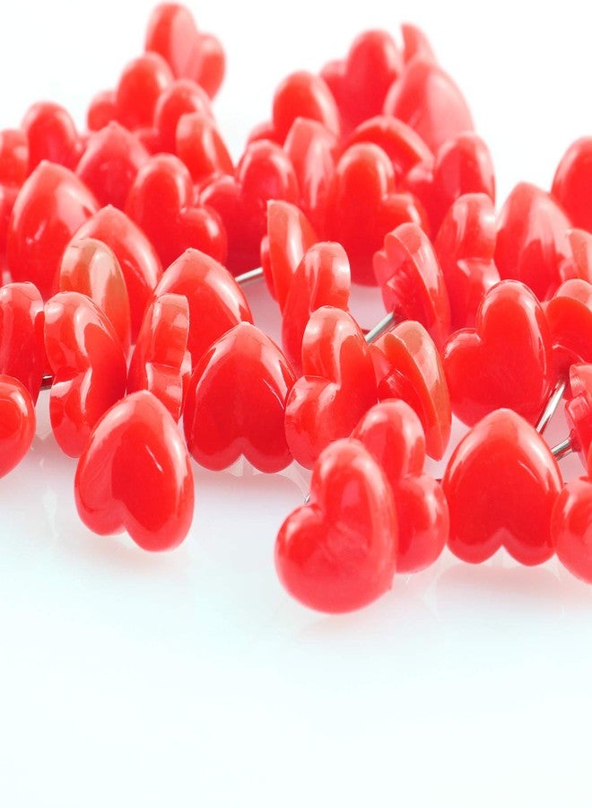 Lind Kitchen 100pcs Heart Shape Push Pins for Home School Office Notice Board Cork Board,Cute Thumbtacks Tacks Decorative Pushpins Accessories Supplies(Pink +Red) - Image 4