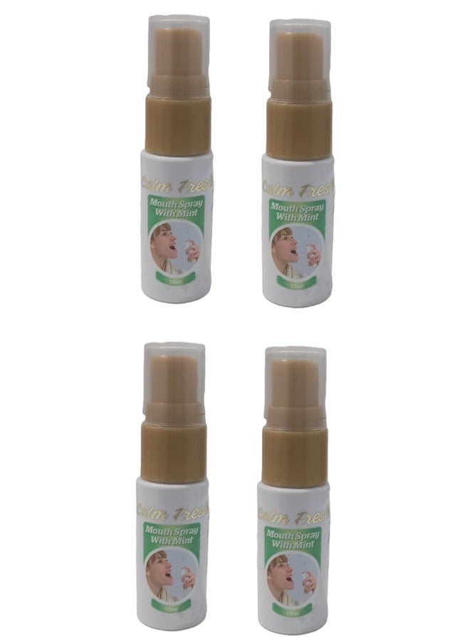 4 Pcs Calm Fresh Mouth Spray With Mint 15 Ml - Image 1
