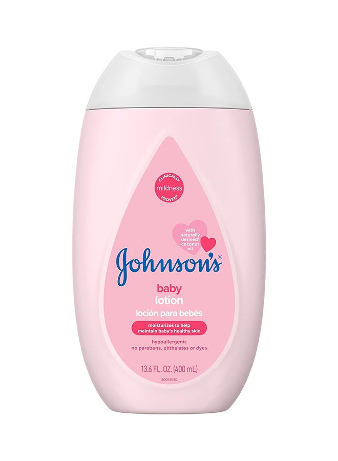 Johnson's Baby Moisturizing Mild Pink Baby Lotion With Coconut Oil, 13.6 Fl. Oz - Image 1