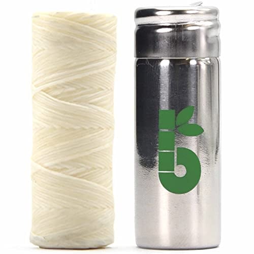 Bambaw Vegan Dental Floss | Refillable Tooth Floss | Candelilla Wax | Plastic Free Dental Tape | Zero Waste Floss | Stainless Steel Dispenser | Eco Floss | Mint | 55 Yards | Bambaw - Image 1