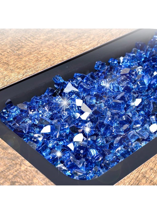 GASPRO 20-Pound Fire Glass - 1/2 Inch Reflective Tempered Fireglass with Fireplace Glass and Fire Pit Glass, Cobalt Blue Reflective - Image 2