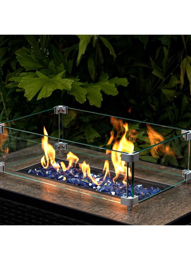 GASPRO 20-Pound Fire Glass - 1/2 Inch Reflective Tempered Fireglass with Fireplace Glass and Fire Pit Glass, Cobalt Blue Reflective - Image 3