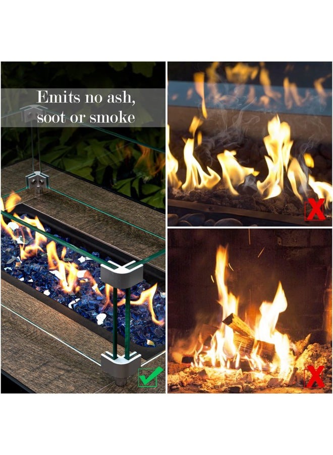 GASPRO 20-Pound Fire Glass - 1/2 Inch Reflective Tempered Fireglass with Fireplace Glass and Fire Pit Glass, Cobalt Blue Reflective - Image 4