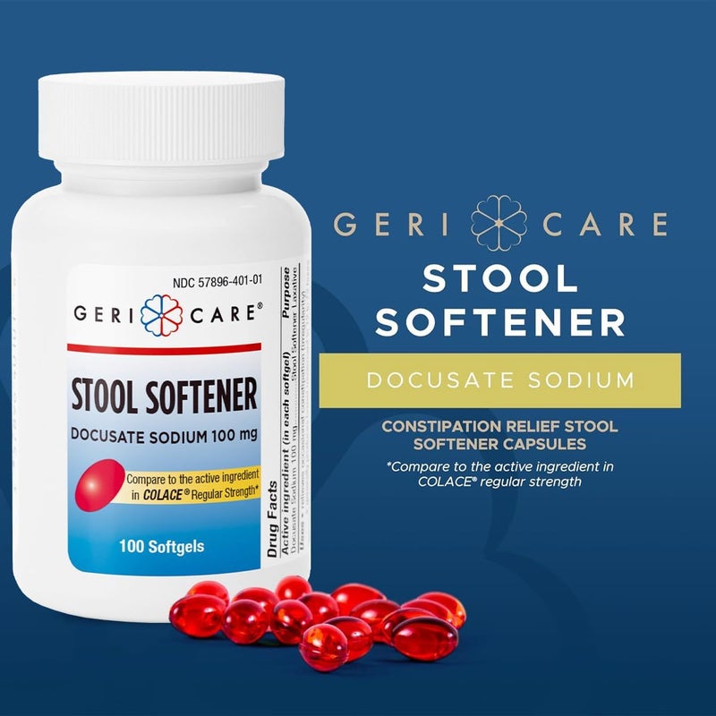 GeriCare Stool Softener  Docusate Sodium 100mg  Extra Strength Gas Relief  Simethicone 125 mg Softgels Gentle Constipation Relief and Fast Gas Bloating  Pressure Relief Bundle Digestive Health - Image 2