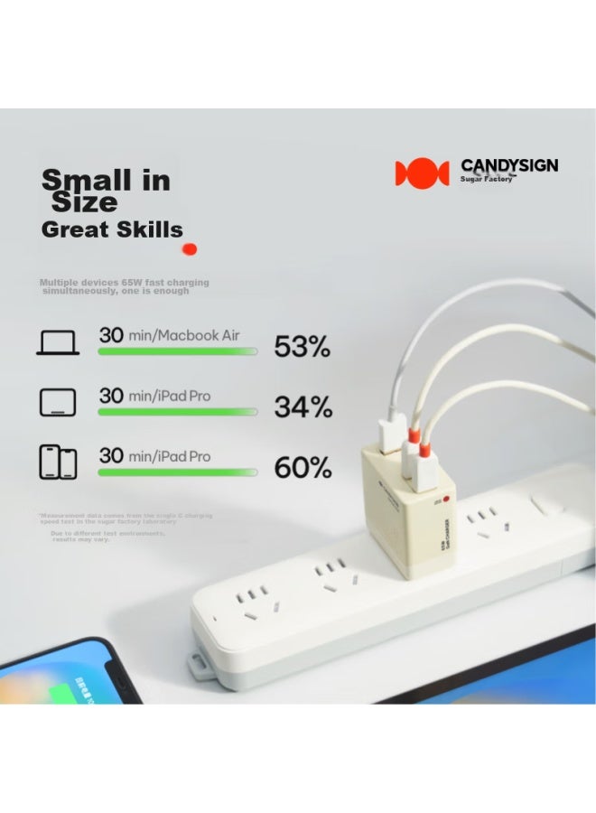 Candysign Candy Hard Candy 67w Charger Compatible With Ipad, Apple Iphone 15, Huawei, Oppo, Android, Vivo, Gan Pd Fast Charging, Usb Charging Head - Image 1