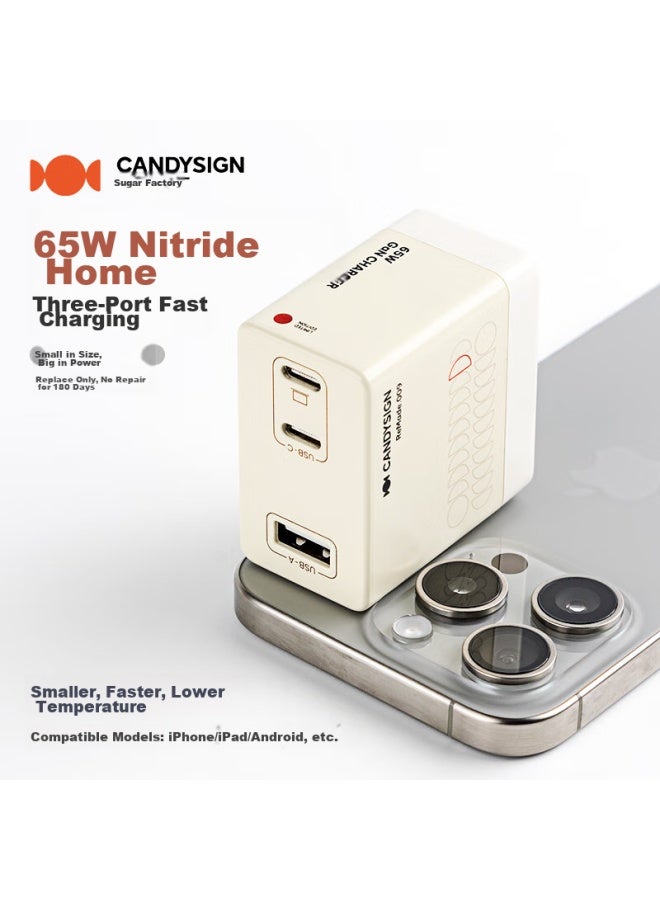 Candysign Candy Hard Candy 67w Charger Compatible With Ipad, Apple Iphone 15, Huawei, Oppo, Android, Vivo, Gan Pd Fast Charging, Usb Charging Head - Image 5