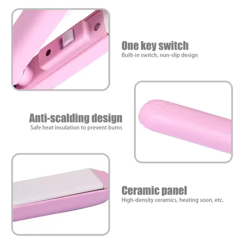 KhuHap Women Beauty Mini Professional Hair Straightener Flat Iron Especially Designed for Teen Mini Hair Iron Curling Portable Hair Straightener Personalized Hair Flat Iron Pack of 1 Multicolor - Image 3