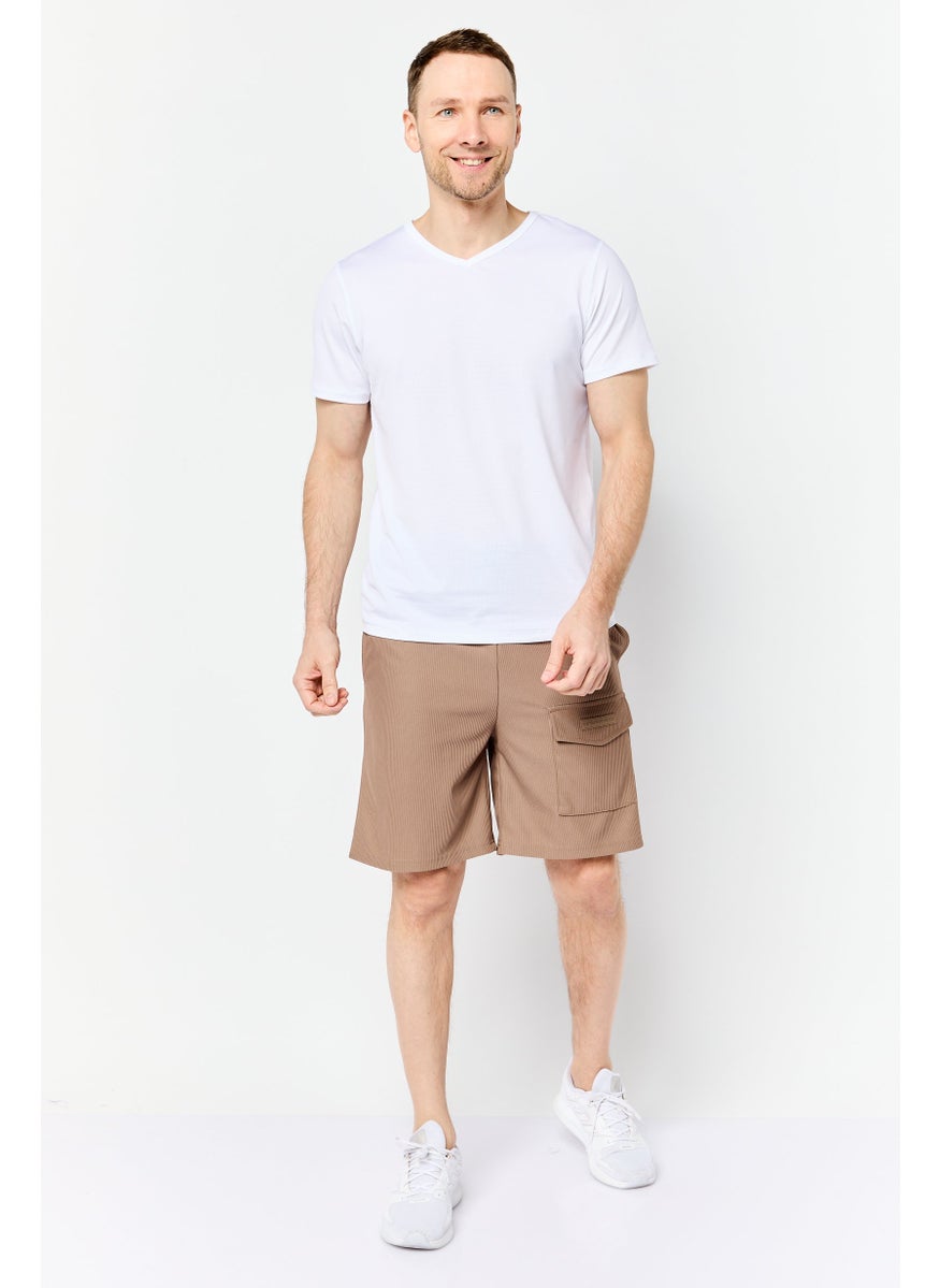 Core Elements Men Brand Logo Basic Shorts, Brown  - Image 3