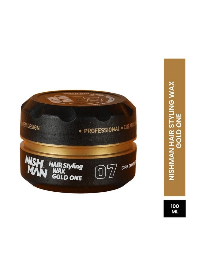 Nishman Hair Styling Hair Wax Gold One: Gloss Finish | Shine Hair Style | Re-Stylable Wax for Men (100g/100ml) - Image 2