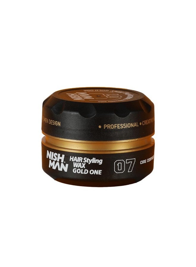 Nishman Hair Styling Hair Wax Gold One: Gloss Finish | Shine Hair Style | Re-Stylable Wax for Men (100g/100ml) - Image 1