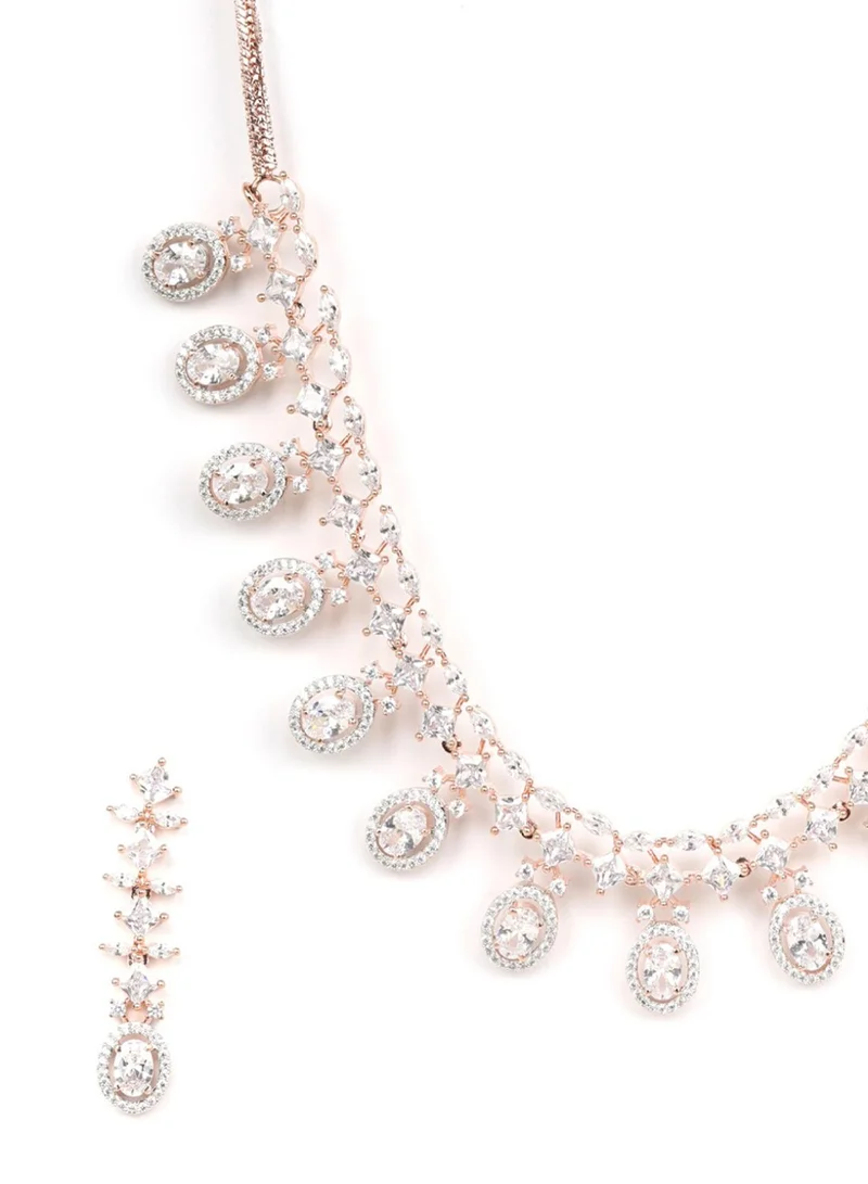 Priyaasi Rose AD-Studded Handcrafted Jewellery Set