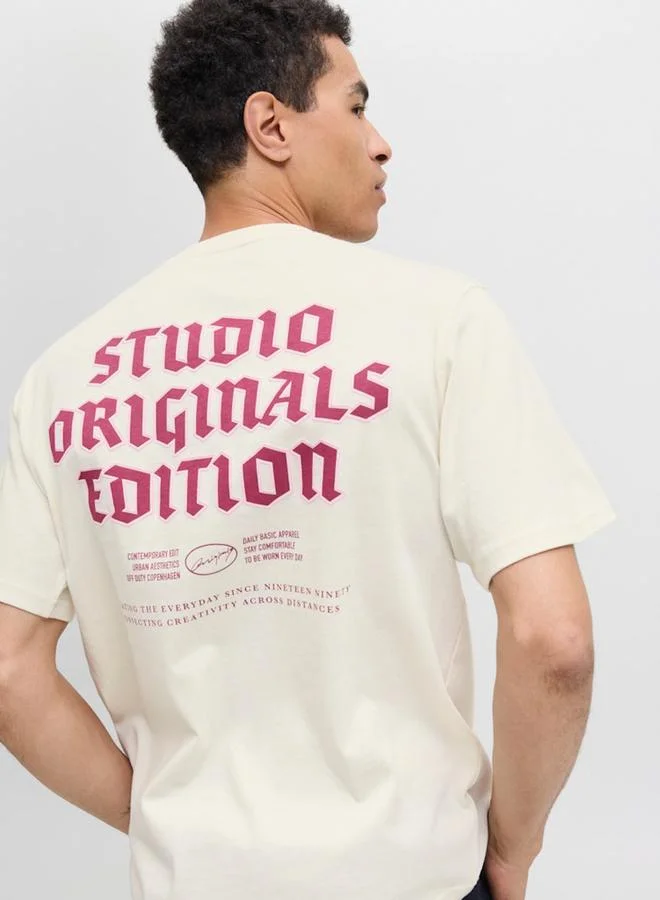 JACK & JONES Jormeadows Typo Crew Neck T-Shirt