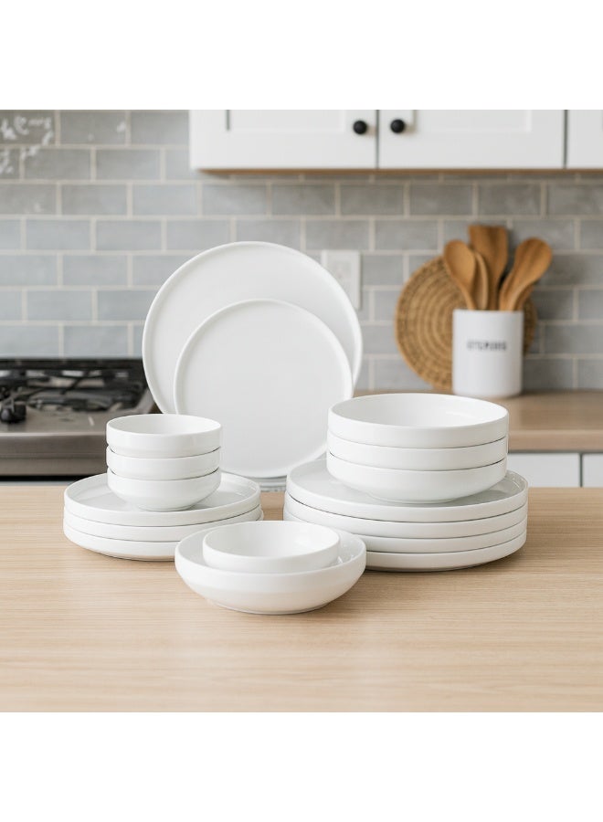 دانيا طقم سفرة من البورسلان الأبيض الناصع مكون من 16 قطعة يكفي 4 أشخاص - Image 1