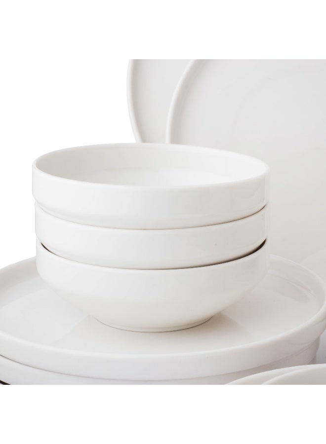 دانيا طقم سفرة من البورسلان الأبيض الناصع مكون من 16 قطعة يكفي 4 أشخاص - Image 4