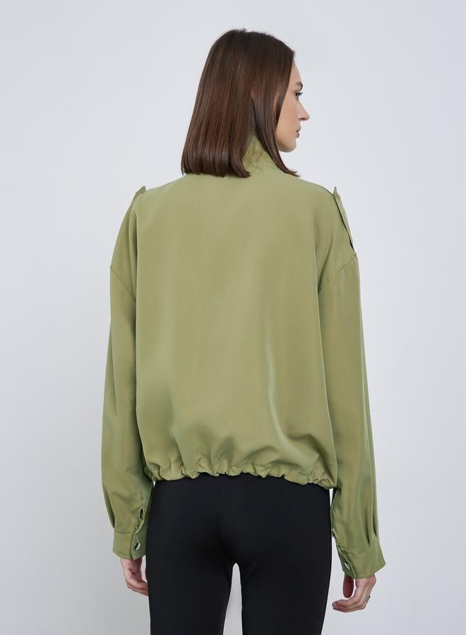 Styli Khaki Boxy Fit Utility Jacket with Flap Pocket - Image 5