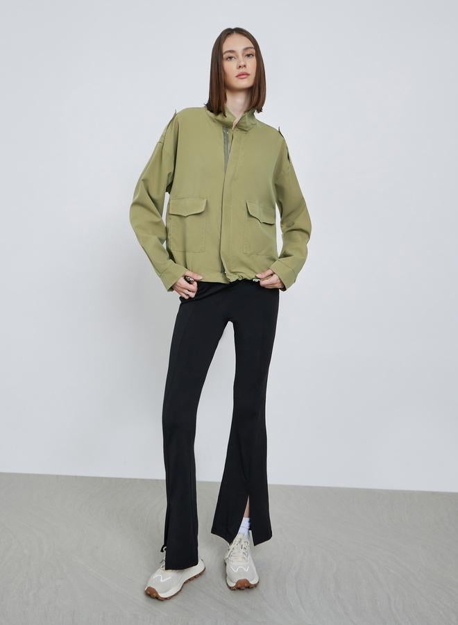 Styli Khaki Boxy Fit Utility Jacket with Flap Pocket - Image 2